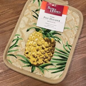 Better Homes And Gardens Pineapple Pot Holder Set - NWT Gold and Green